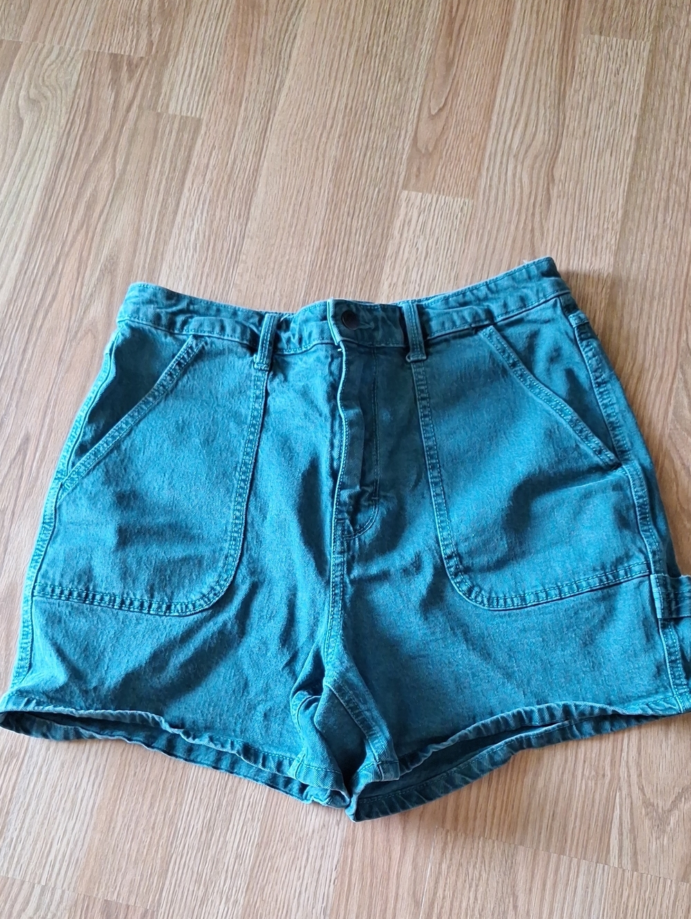 Universal Thread Teal High-Rise Denim Carpenter Shorts